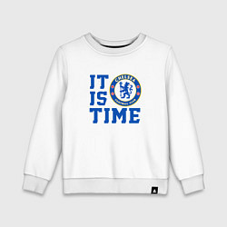 Свитшот хлопковый детский It is Chelsea time Челси, цвет: белый