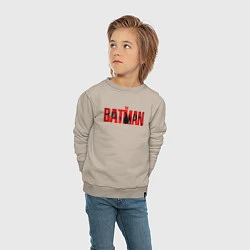 Свитшот хлопковый детский Логотип Бэтмена 2022, цвет: миндальный — фото 2