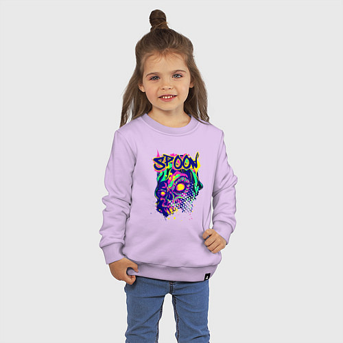 Детский свитшот Акварельный монстр / Лаванда – фото 3