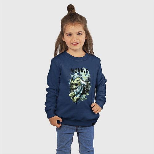Детский свитшот Череп с ирокезом / Тёмно-синий – фото 3