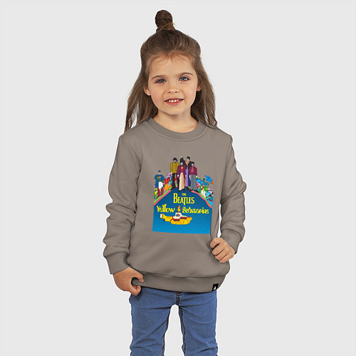 Детский свитшот The Beatles on a Yellow Submarine / Утренний латте – фото 3