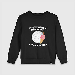 Свитшот хлопковый детский Ice Cream Volleyball, цвет: черный