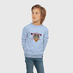 Свитшот хлопковый детский Котик Пентаграмма, цвет: мягкое небо — фото 2