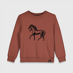 Свитшот хлопковый детский Мустанг Лошадь, цвет: кирпичный