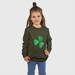 Свитшот хлопковый детский Ирландский Клевер День Св Патрика, цвет: хаки — фото 2