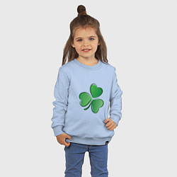 Свитшот хлопковый детский Ирландский Клевер День Св Патрика, цвет: мягкое небо — фото 2