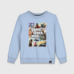 Свитшот хлопковый детский GTA V Logos, цвет: мягкое небо