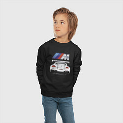Свитшот хлопковый детский BMW Power Motorsport, цвет: черный — фото 2