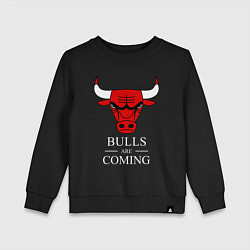 Свитшот хлопковый детский Chicago Bulls are coming Чикаго Буллз, цвет: черный