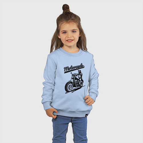 Детский свитшот Motorcycle Cool rider / Мягкое небо – фото 3