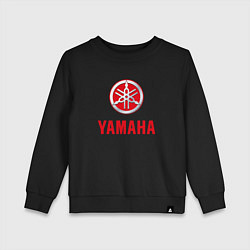 Свитшот хлопковый детский Yamaha Логотип Ямаха, цвет: черный