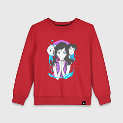 Свитшот хлопковый детский Прекрасная Хина и Ходака, цвет: красный