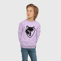 Свитшот хлопковый детский Wolf Emblem, цвет: лаванда — фото 2