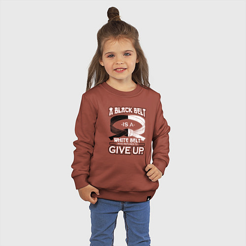 Детский свитшот Черный пояс - это белый пояс, который отказался сд / Кирпичный – фото 3