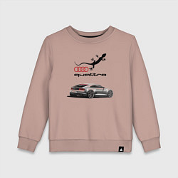 Свитшот хлопковый детский Audi quattro Lizard, цвет: пыльно-розовый