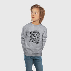 Свитшот хлопковый детский Lion Graphics, цвет: меланж — фото 2