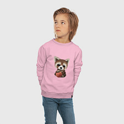 Свитшот хлопковый детский Панда - Баскетбол, цвет: светло-розовый — фото 2