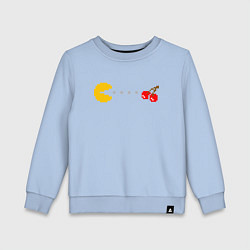 Свитшот хлопковый детский Pac-man 8bit, цвет: мягкое небо