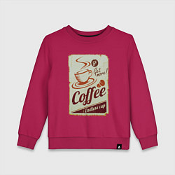 Свитшот хлопковый детский Coffee Cup Retro, цвет: маджента