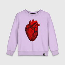 Свитшот хлопковый детский Сердце анатомическое, цвет: лаванда