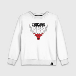 Свитшот хлопковый детский Chicago deers, цвет: белый
