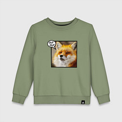 Свитшот хлопковый детский Лисичка Фыр-Фыр, цвет: авокадо