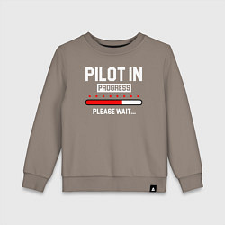 Свитшот хлопковый детский Pilot In Progress, цвет: утренний латте