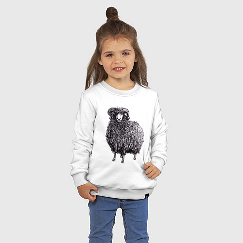 Детский свитшот Чернильный баран / Белый – фото 3
