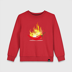 Свитшот хлопковый детский Перец в огне, цвет: красный