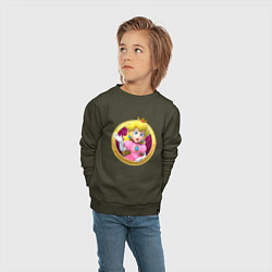 Свитшот хлопковый детский Принцесса Персик Super Mario Video game, цвет: хаки — фото 2