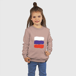 Свитшот хлопковый детский Россия - Триколор, цвет: пыльно-розовый — фото 2