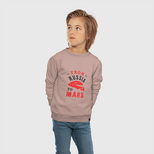 Детский свитшот Из России на Марс / Пыльно-розовый – фото 4