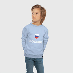 Свитшот хлопковый детский Моя Россия, цвет: мягкое небо — фото 2