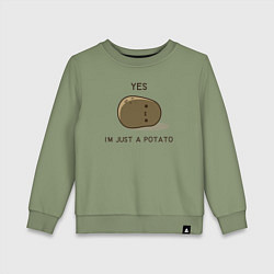 Свитшот хлопковый детский Yes, im just a potato, цвет: авокадо