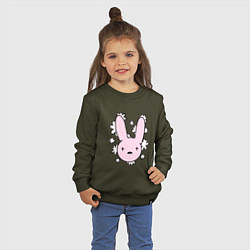 Свитшот хлопковый детский Bad Bunny Floral Bunny, цвет: хаки — фото 2
