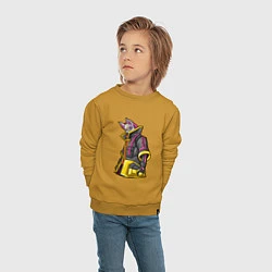 Свитшот хлопковый детский Fortnite Молнии, цвет: горчичный — фото 2