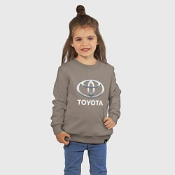 Свитшот хлопковый детский TOYOTA 3D Logo, цвет: утренний латте — фото 2