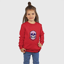 Свитшот хлопковый детский Skull - Roses, цвет: красный — фото 2