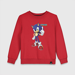Свитшот хлопковый детский Sonic Hedgehog Video game, цвет: красный