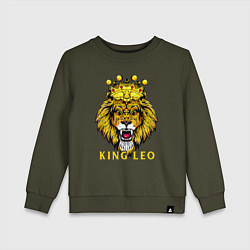 Свитшот хлопковый детский KING LEO Король Лев, цвет: хаки