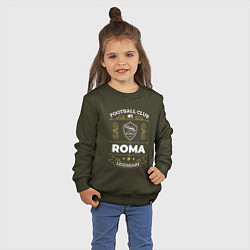 Свитшот хлопковый детский Roma FC 1, цвет: хаки — фото 2