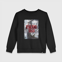 Свитшот хлопковый детский Торфинн на дракаре, цвет: черный