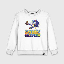 Свитшот хлопковый детский Sonic Colours Hedgehog Video game, цвет: белый