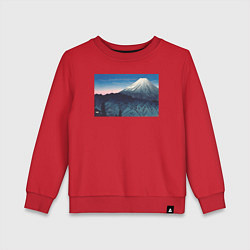 Свитшот хлопковый детский Mount Fuji From Hakone Гора Фудзи, цвет: красный