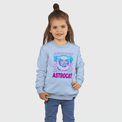 Свитшот хлопковый детский АстроКот, цвет: мягкое небо — фото 2