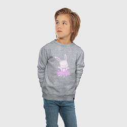 Свитшот хлопковый детский Милый Крольчонок Танцует С Бабочками, цвет: меланж — фото 2
