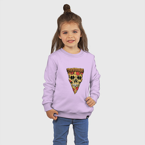 Детский свитшот Pizza - Skull / Лаванда – фото 3