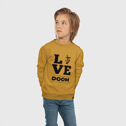 Свитшот хлопковый детский Doom Love Classic, цвет: горчичный — фото 2