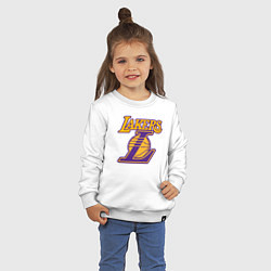 Свитшот хлопковый детский Lakers Лейкерс Коби Брайант, цвет: белый — фото 2