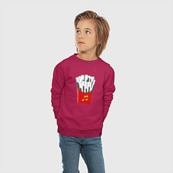 Свитшот хлопковый детский Картошка Фри Клавиши Фортепиано, цвет: маджента — фото 2